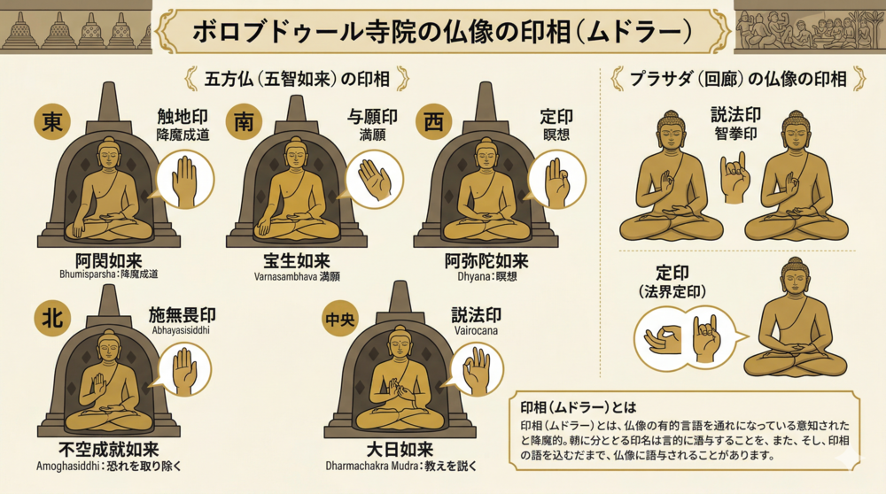 ボロブドゥール寺院の印相（ムドラー／手の形）