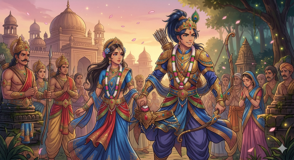 ラーマーヤナ王子の追放シーン