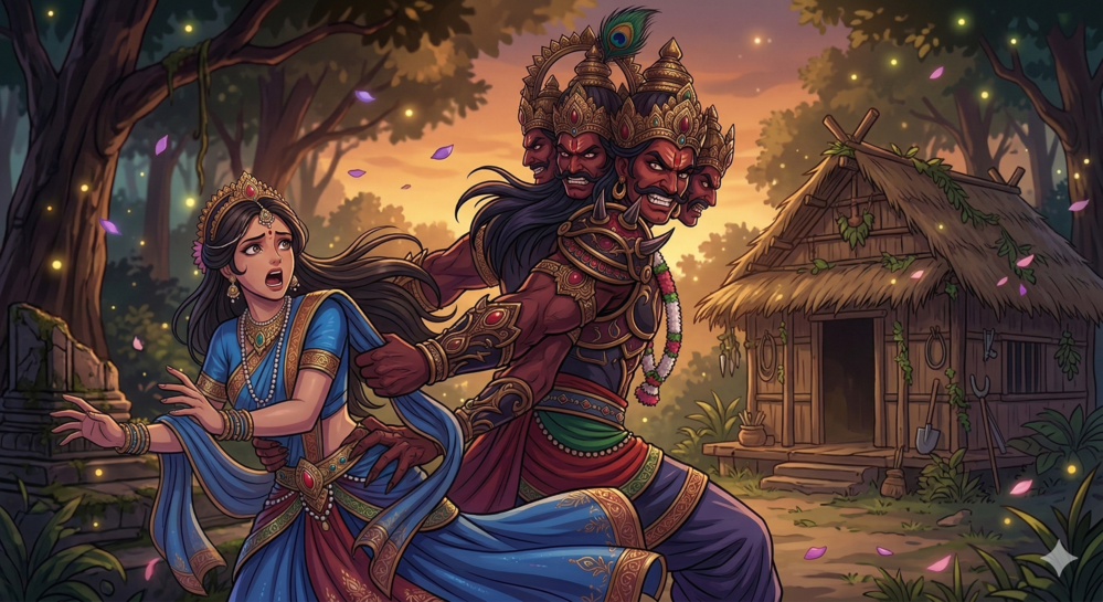 ラーマーヤナ王妃誘拐シーン